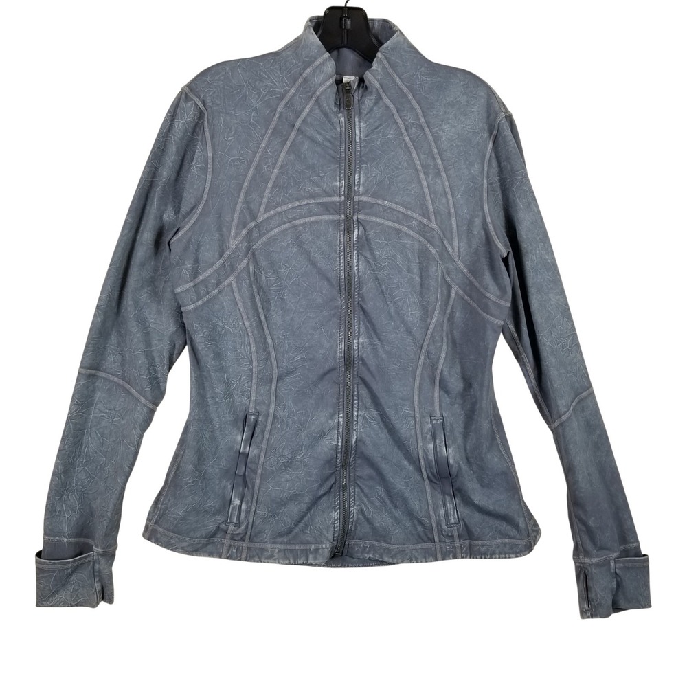 Lululemon Define Jacket Grey Acid Wash Marble Full Zip Athletic Size 14